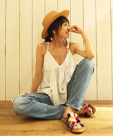 【Lady like】レース刺繍コンビキャミ