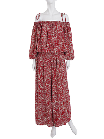 【Lady like】フラワーオフショルコンビネゾン