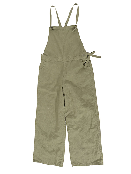 【Casual】リネン混デザインサロペット