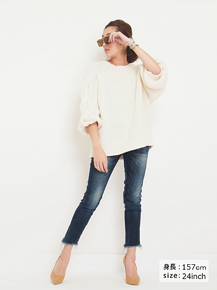 【Casual】インディゴフレイドヘムストスリ