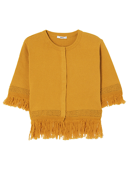 【FEMININE】ハーフフリンジカーデ