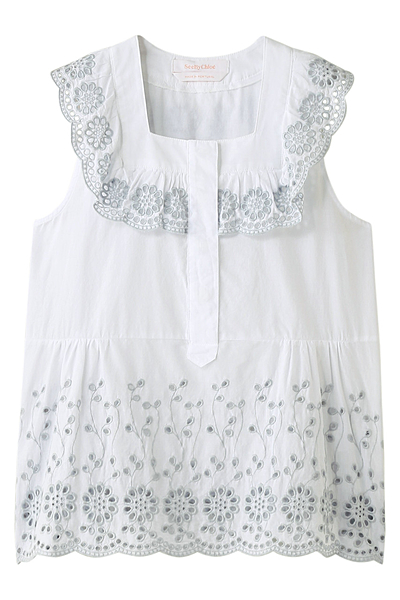 カットレースフリルブラウス