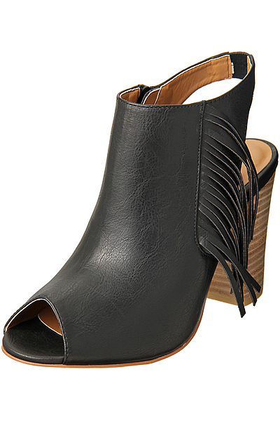 【GEMMA LINN】フリンジ付オープントゥサンダル