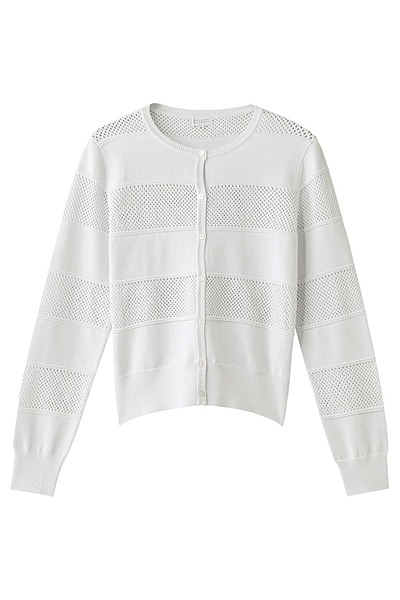 ウォッシャブルストレッチヤーンニットカーディガン