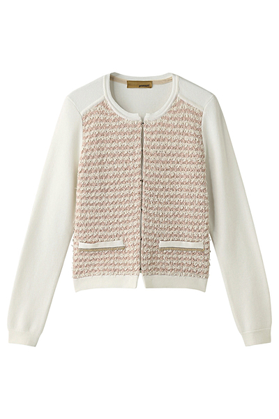 リボンツィードニットジャケット