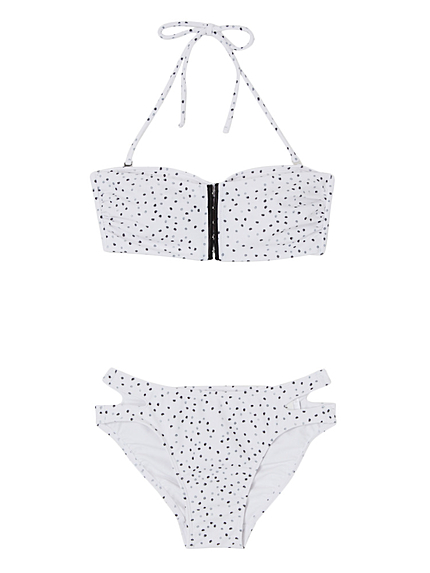 スリットbottomギャザーバンドゥビキニ【ランダムドット】