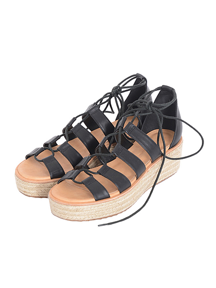 レースアップジュートサンダル