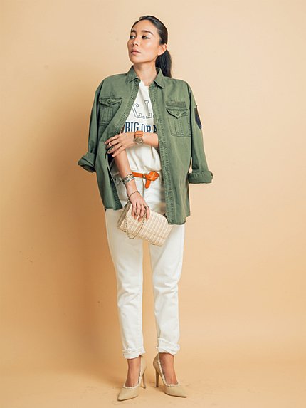 ミリタリーワッペンシャツ