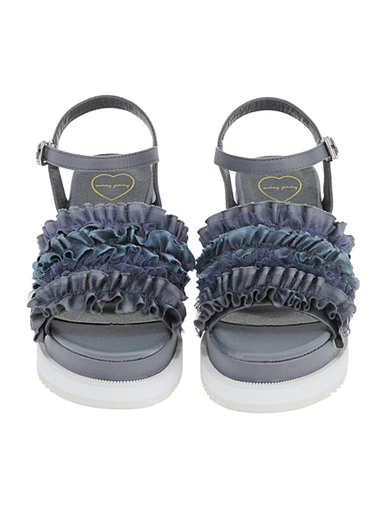 チュールフリルサンダル