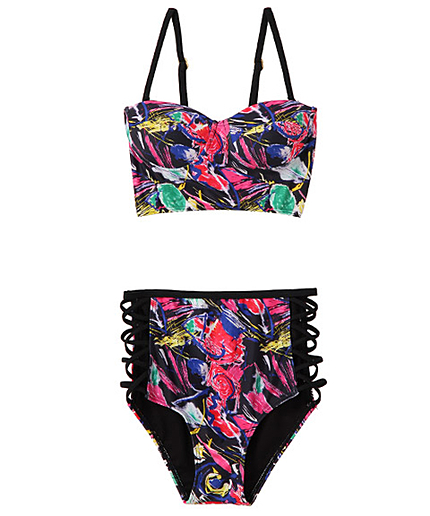 【WEB限定】ボールトパターンハイウエストスイムウェア