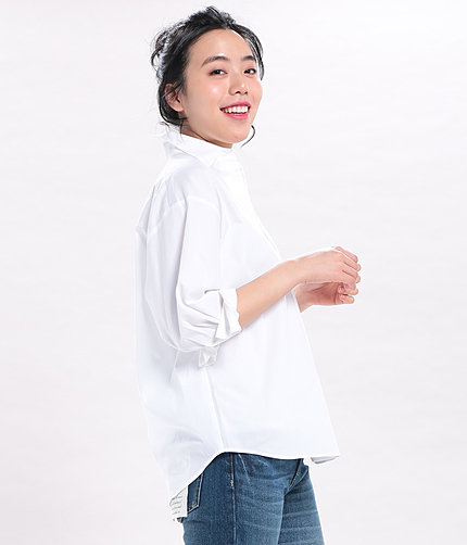 無地&柄ユルスキッパーブラウス