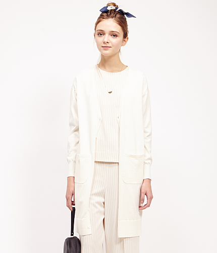 布帛ドッキングロングカーディガン