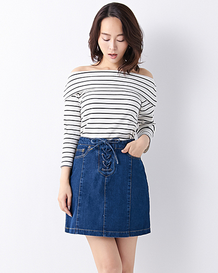 テレコオフショルボーダー／TOPS7分（ＯＵＴＬＥＴ）