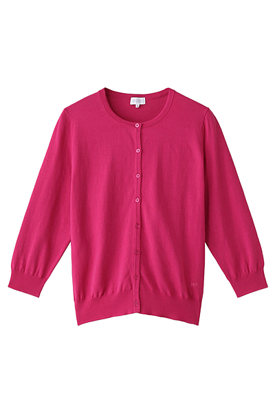 ウォッシャブルハイツイストコットン ベーシックカーディガン