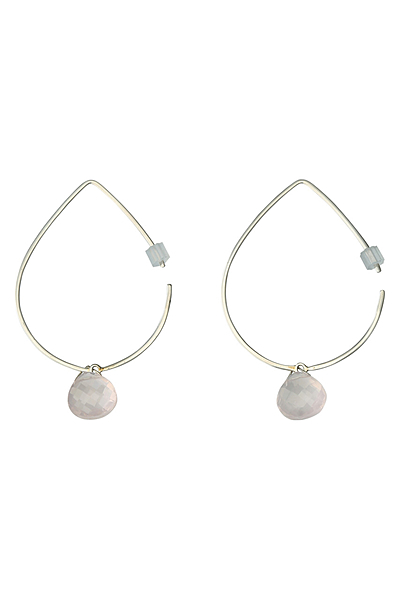 ストーン付きフープピアス