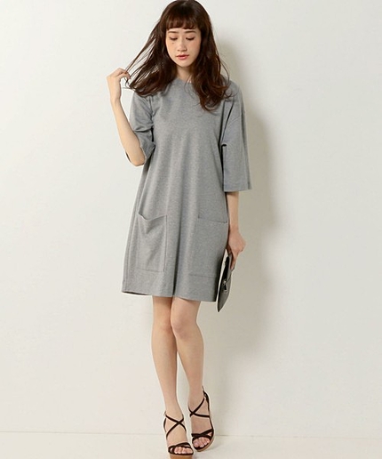 【WEB限定】○JC ポンチ 肩落ち クルーネック ワンピース