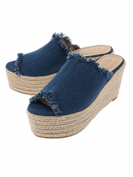 WEGO/フリンジデニムサンダル