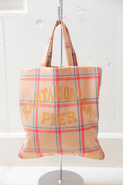 ウールチェック2wayトート