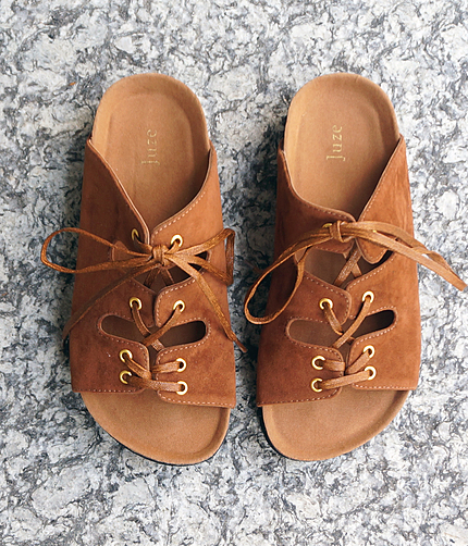 レースアップコンフォートサンダル