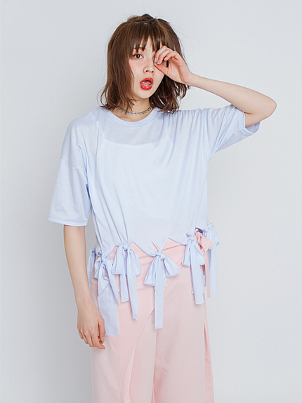 フリンジリボンTシャツ