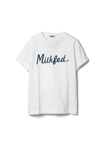 EMBROIDERED ROLL UP S/S TEE