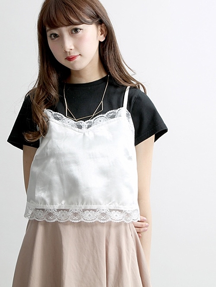 WEGO/サテンレースキャミソール