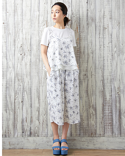 【non-no6月号新木優子さん着用】花柄ガウチョ／パンツB