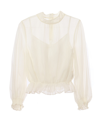 チュールボリュームブラウス