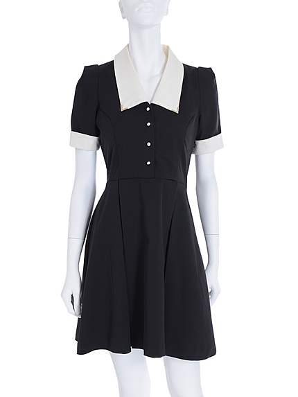 バイカラーWボックスワンピース