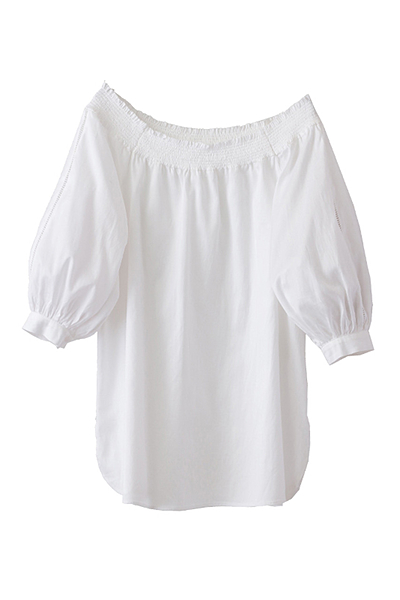 【予約販売】ハシゴレースオフショルダーブラウス