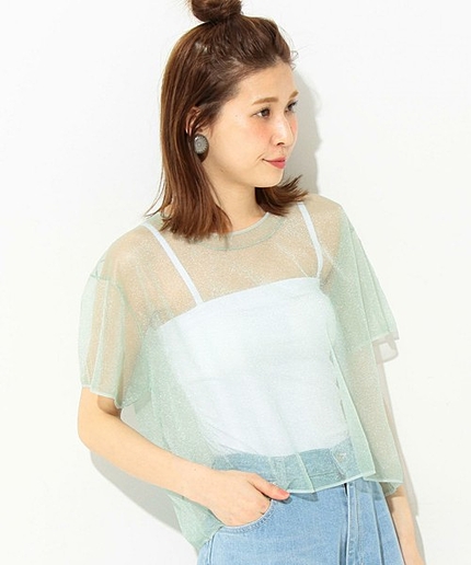 シースルーショートスリーブプルオーバー/AEMFC シースルー SSL PO