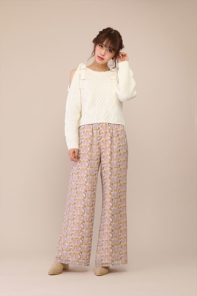 ショルダーリボンニット