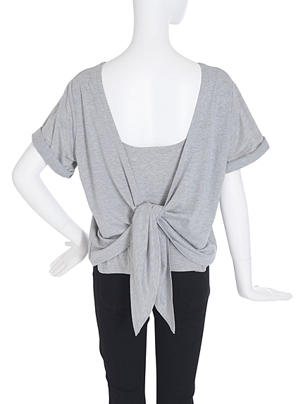 【FEMININE】バックドレープTシャツ