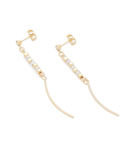 メタルバー/ビーズピアス