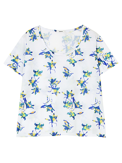 【FEMININE】ダブルフラワーT-SH