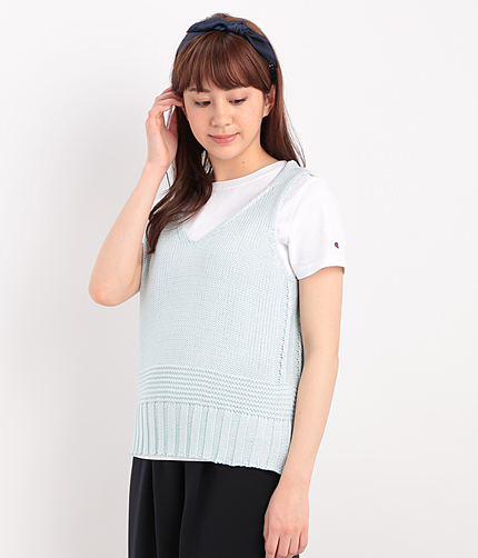 Vネックニットビスチェ