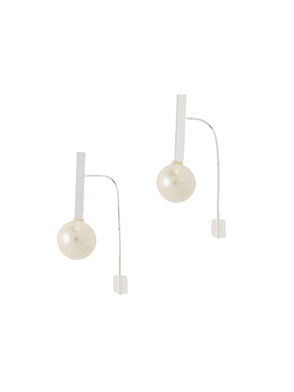 スクエアパール　ピアス