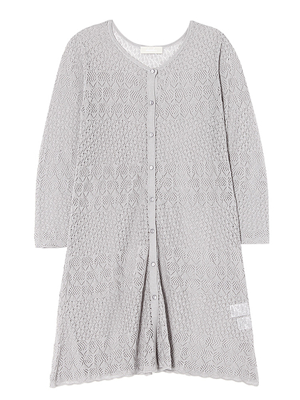 【se】透かし編みロングカーディガン