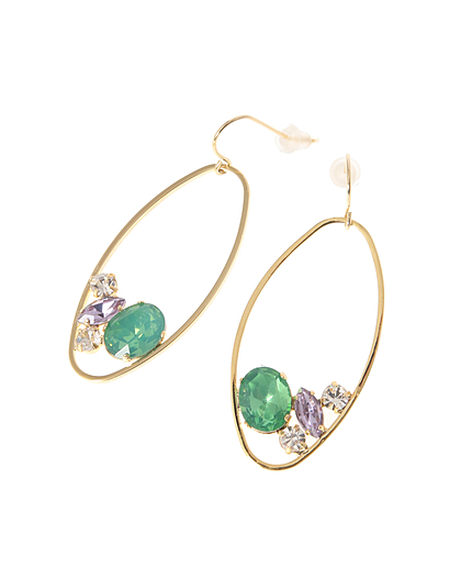 スリムフレームビジューピアス