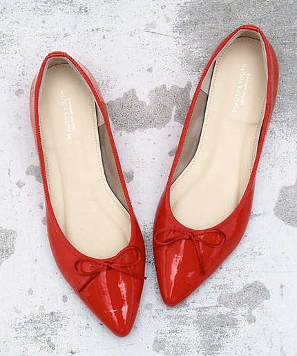 【予約】BY エナメルポインテッドバレエシューズ