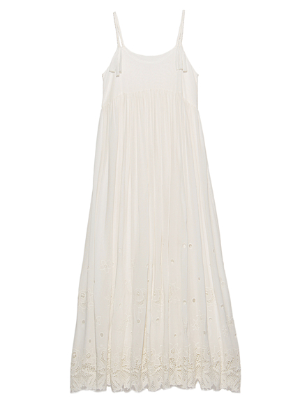 刺繍キャミロングワンピース