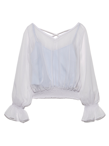 ビスチェレイヤードブラウス