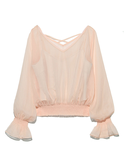 ビスチェレイヤードブラウス