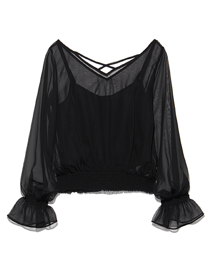 ビスチェレイヤードブラウス