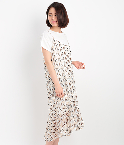 ジオメトリックキャミワンピース