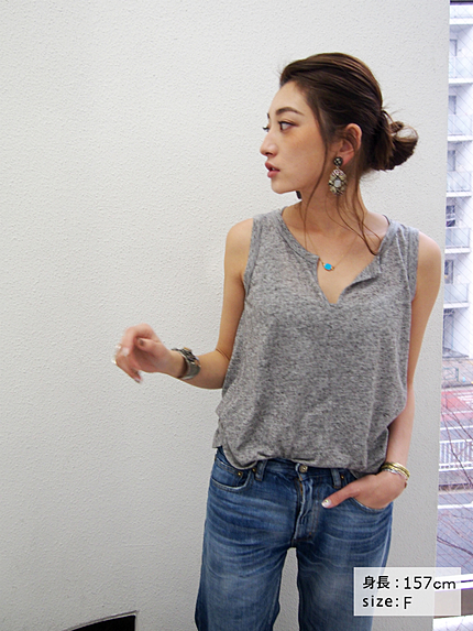 【Casual】ネックカットタンク