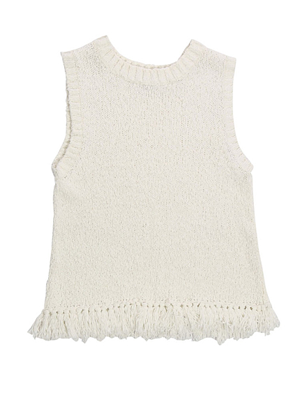 【Lady like】ノースリフリンジニットタンク