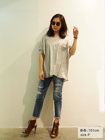 【Casual】VネックワイドルーズTee