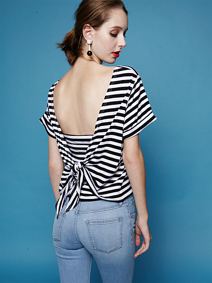 【FEMININE】バックドレープTシャツ