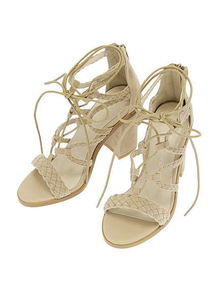 【GDS】 フェイクスエードレースアップサンダル